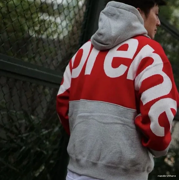 Grey SWEATSHIRT S HOODED M XL Big Hoodie L BIG JACQUARD Sweatshirt Black LOGO LOGO Back 0817